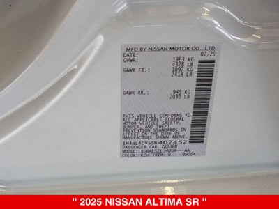 2025 Nissan Altima SR