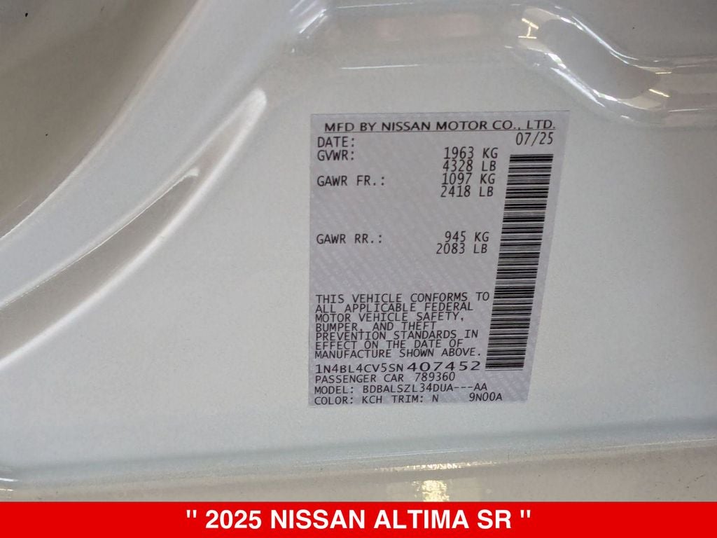 2025 Nissan Altima SR