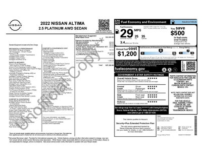 2022 Nissan Altima Platinum