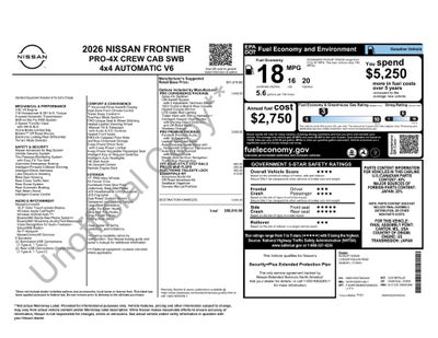 2026 Nissan Frontier Crew Cab PRO-4X®