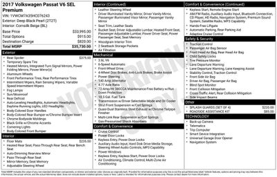 2017 Volkswagen Passat V6 SEL Premium