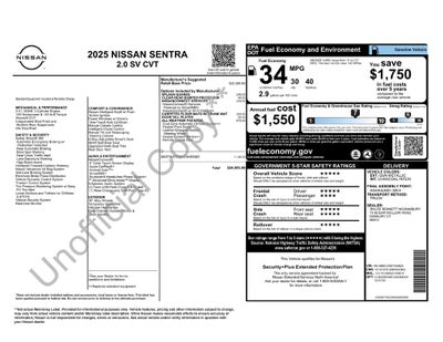 2025 Nissan Sentra SV
