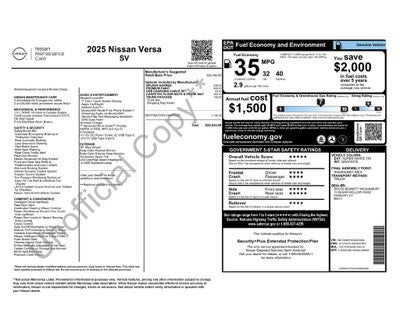 2025 Nissan Versa SV