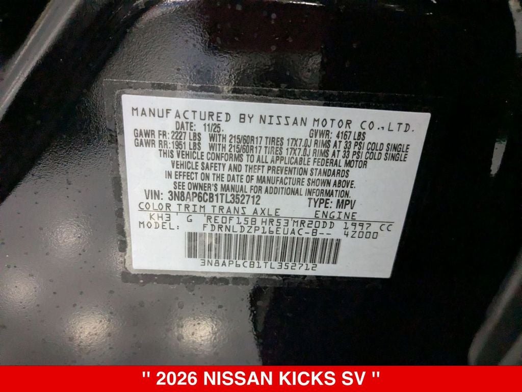 2026 Nissan Kicks SV