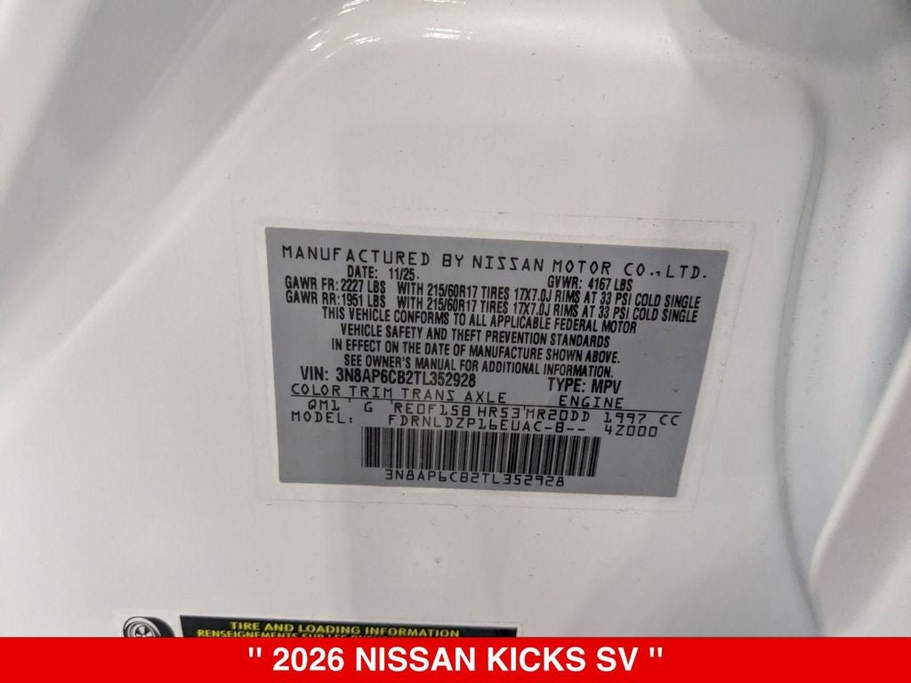 2026 Nissan Kicks SV