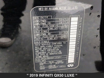 2019 INFINITI QX50 LUXE