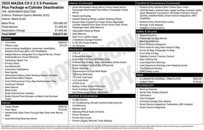 2025 Mazda Mazda CX-5 2.5 S Premium Plus Package