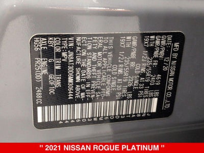2021 Nissan Rogue Platinum