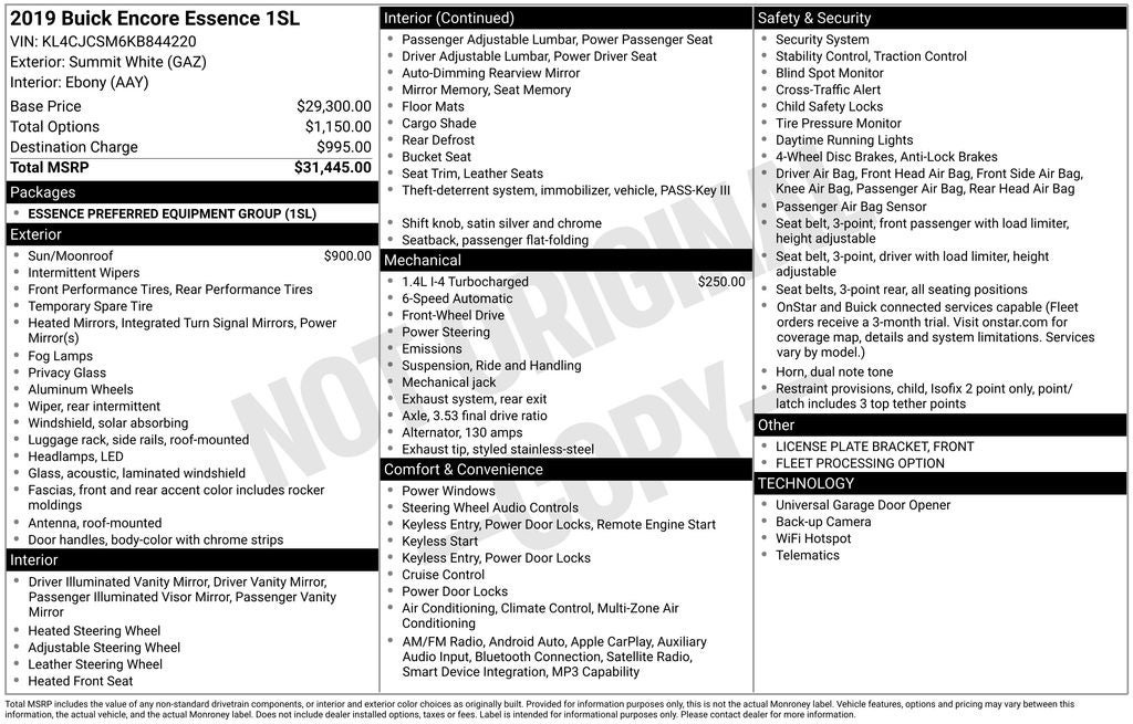 2019 Buick Encore Essence