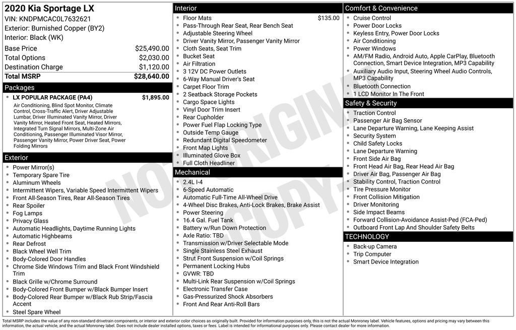 2020 Kia Sportage LX