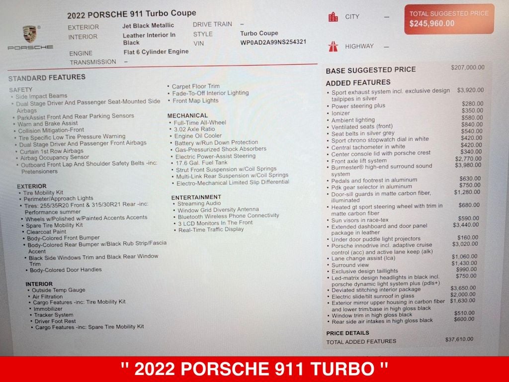 2022 Porsche 911 Turbo