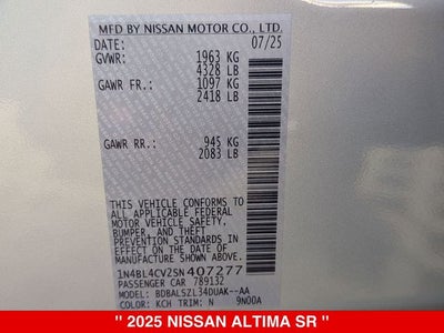 2025 Nissan Altima SR