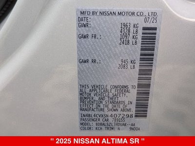 2025 Nissan Altima SR