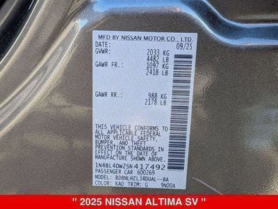 2025 Nissan Altima SV Special Edition