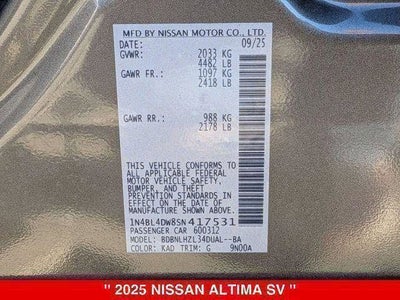 2025 Nissan Altima SV Special Edition