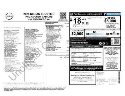 2025 Nissan Frontier Crew Cab PRO-4X® Long Bed