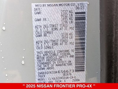 2025 Nissan Frontier Crew Cab PRO-4X® Long Bed