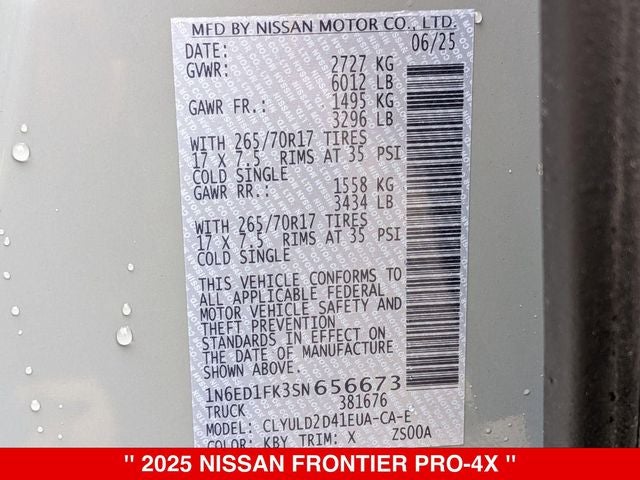 2025 Nissan Frontier Crew Cab PRO-4X® Long Bed