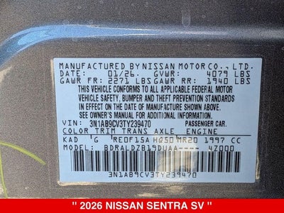 2026 Nissan Sentra SV