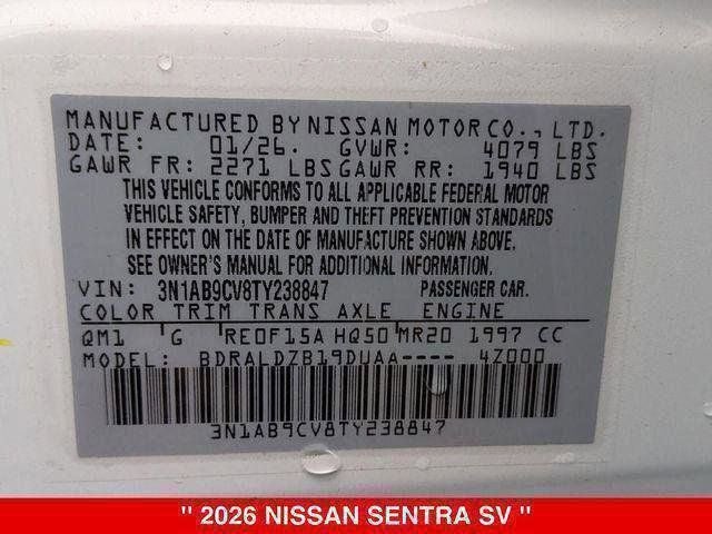 2026 Nissan Sentra SV