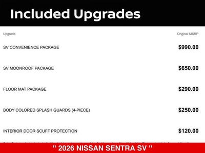 2026 Nissan Sentra SV