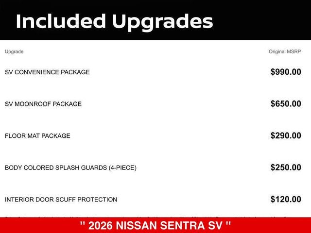 2026 Nissan Sentra SV