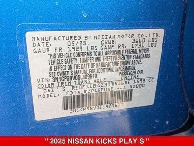 2025 Nissan Kicks Play S