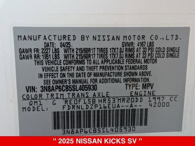 2025 Nissan Kicks SV