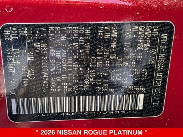 2026 Nissan Rogue Platinum