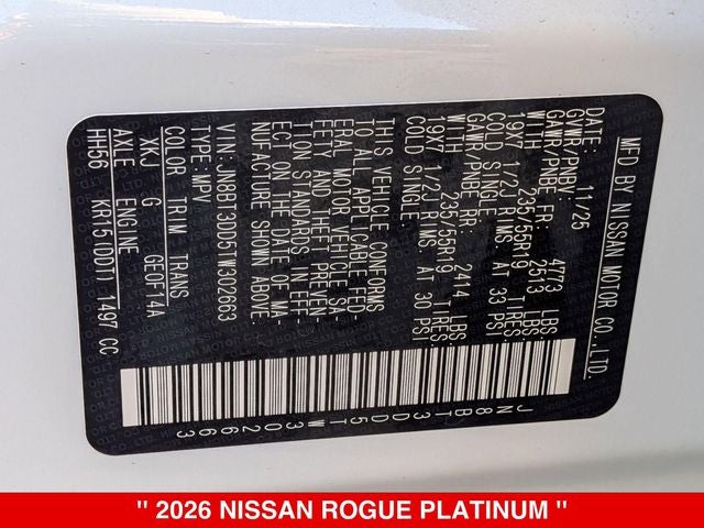 2026 Nissan Rogue Platinum