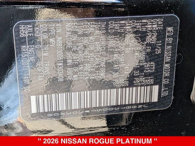 2026 Nissan Rogue Platinum