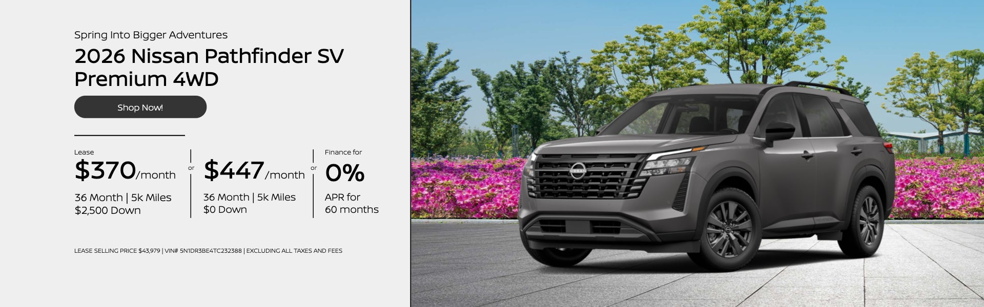 Spring Into Bigger Adventures 2026 Nissan Pathfinder SV