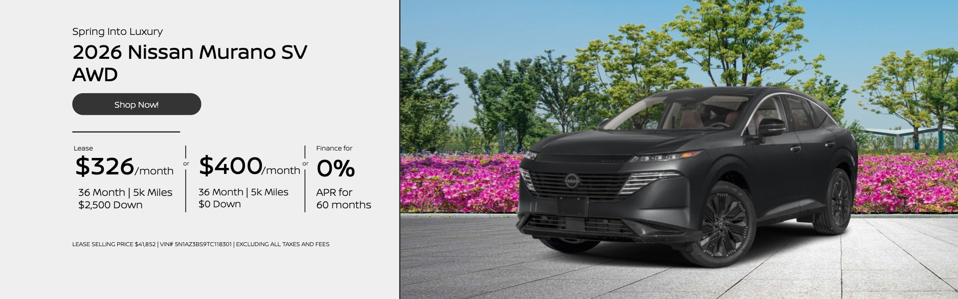 Spring Into Luxury 2026 Nissan Murano SV AWD