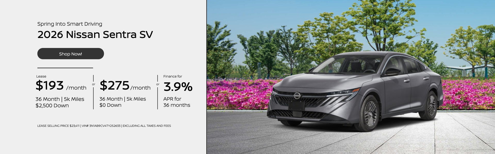 Spring Into Smart Driving 2026 Nissan Sentra SV