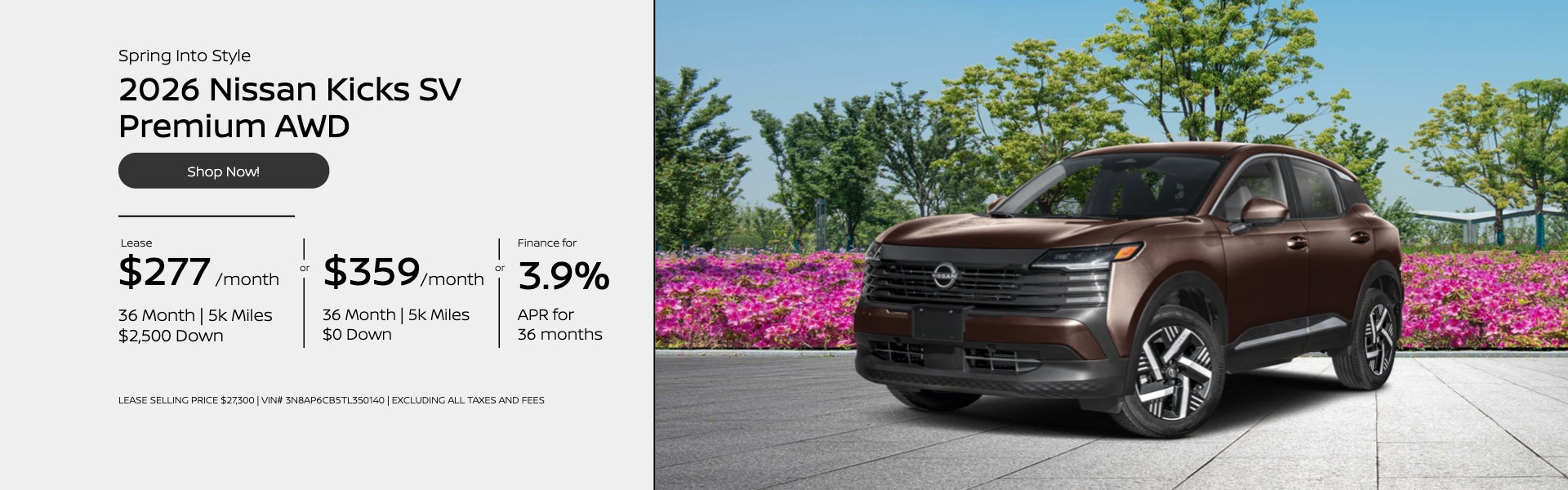 Spring Into Style 2026 Nissan Kicks SV Premium AWD