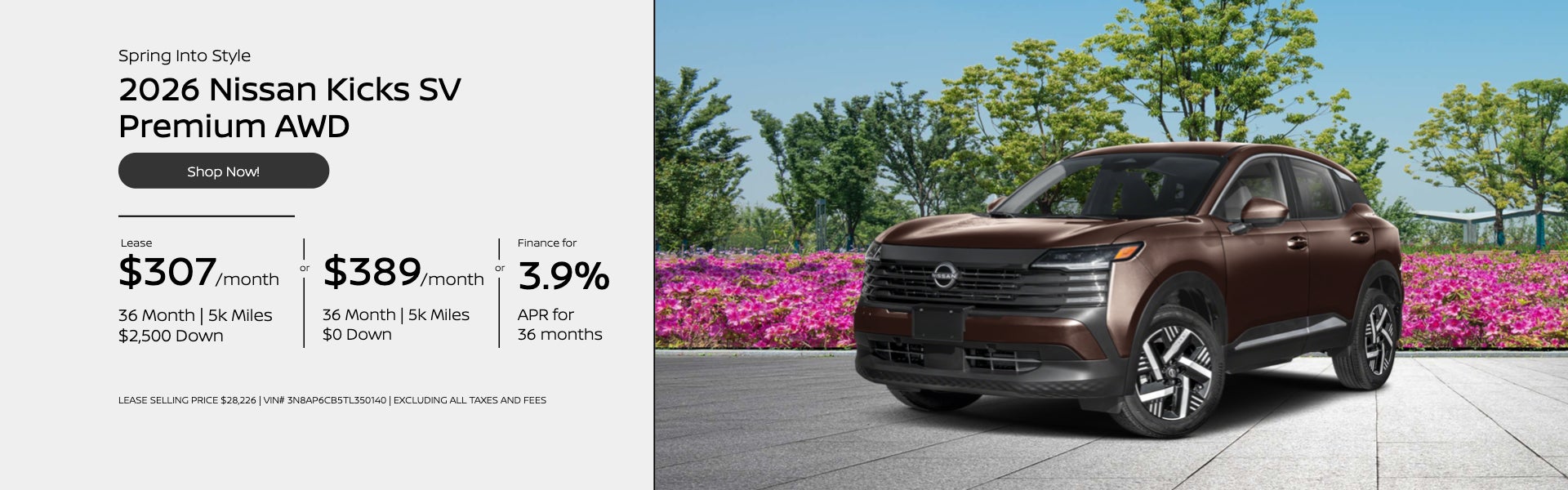 Spring Into Style 2026 Nissan Kicks SV Premium AWD